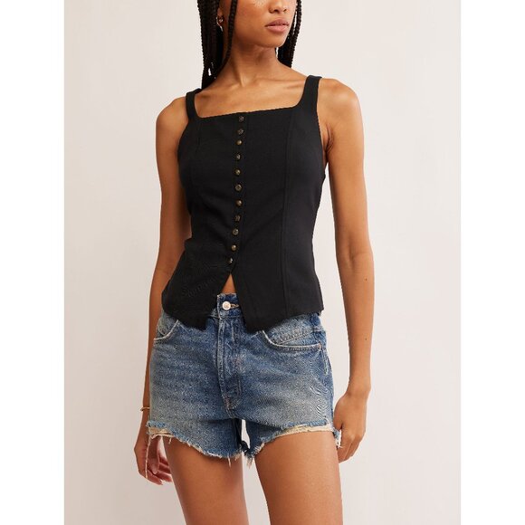 Free People Tops - FREE PEOPLE A Moment In Time Vest / Black